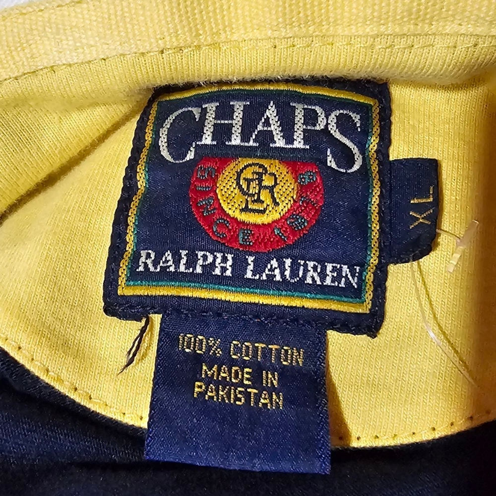 NWT Vintage 90's Chaps Ralph Lauren Colorblock Rugby Shirt Size Extra Large - Picture 6 of 7